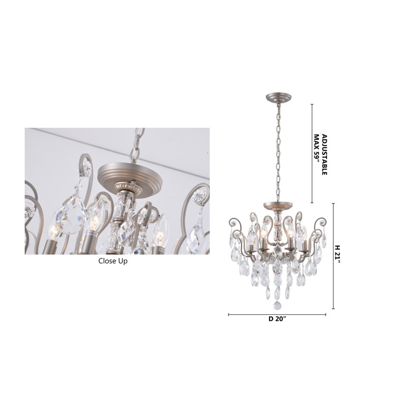 Lustre en cristal étain Bearnice