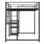 Lit mezzanine avec bureau et tableau blanc, lit mezzanine en métal avec 3 tablettes et échelle-1226750784-1226750798