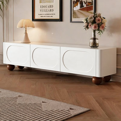 Meuble télé moderne en bois manufacturé beige