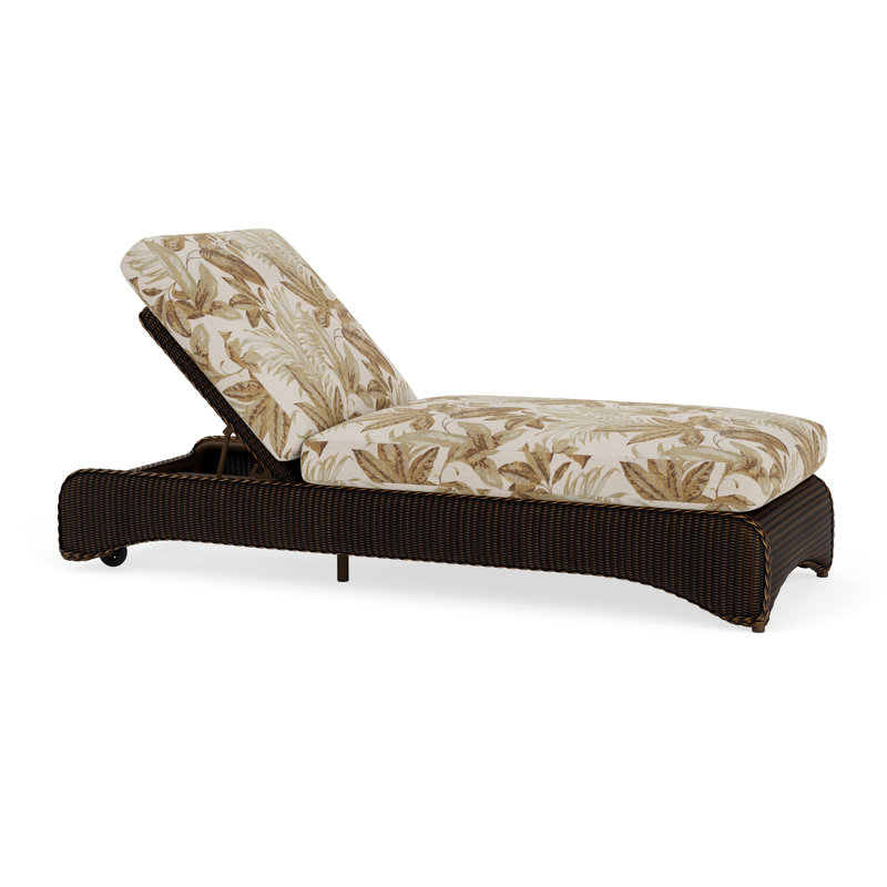 Loom Outdoor Chaise Lounge, Mink, Botanic Willow