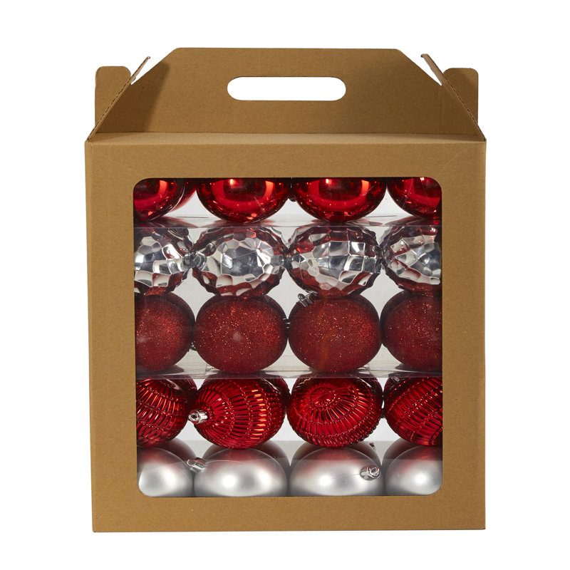 Ensemble de boules de Noël 40 pièces, Rouge