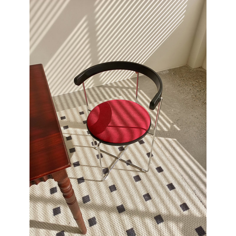 Chaise pliante au design moderne, structure en chrome avec dossier en bois, rembourrée pour les chaises de cuisine du salon, 1 pièce (rouge - 1 pièce)