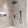 3 Functions 12 Inch Wall Mount Thermostatic Shower System with 6 Body Jets