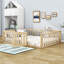 Lit plateforme en bois Hajer avec clôture et porte-657190991-657190986