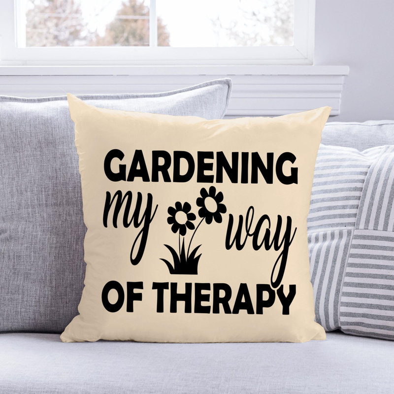 Amant de jardin, citation amusante 537 - Coussin décoratif inclus, H 14 po x l 14 po