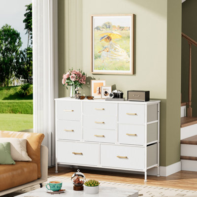 9-Drawer Dresser for Bedroom TV Stand, Wide Dresser Entertainment Center Dresser for Living Room by Rebrilliant