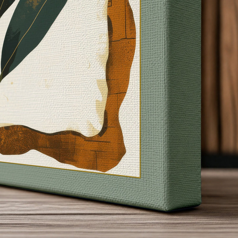 Study in Green Botanical - Wrapped Canvas, 30x20 - 76.2 x 50.8 cm, Sage Border