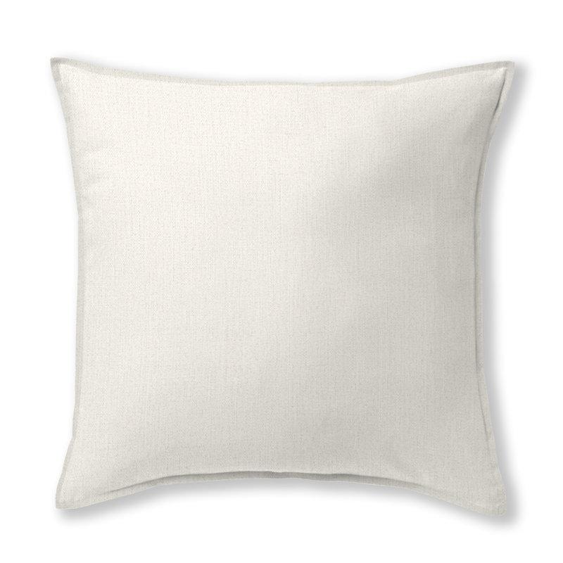 Housse et insert de coussin en lin London Square, 18" x 18", Ivoire