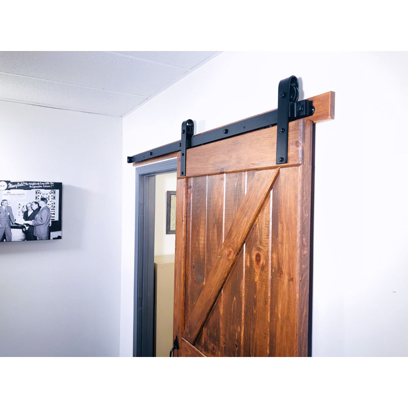 Square End Rolling Standard Single Track Barn Door Hardware Kit