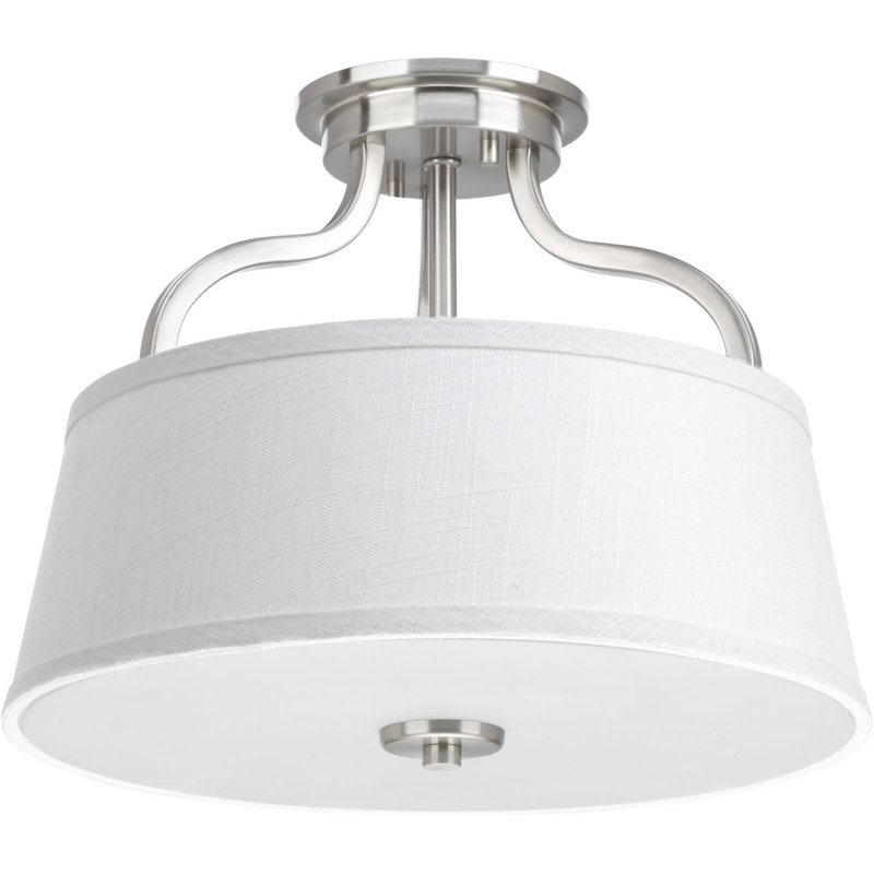 Alverce 2 - Light Dimmable Chandelier, Brushed Nickel, Alcatraz Charcoal
