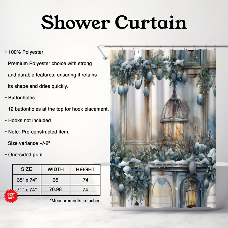 Christmas Spirit - Rideau de douche Premium, H 74 po x l 71 po
