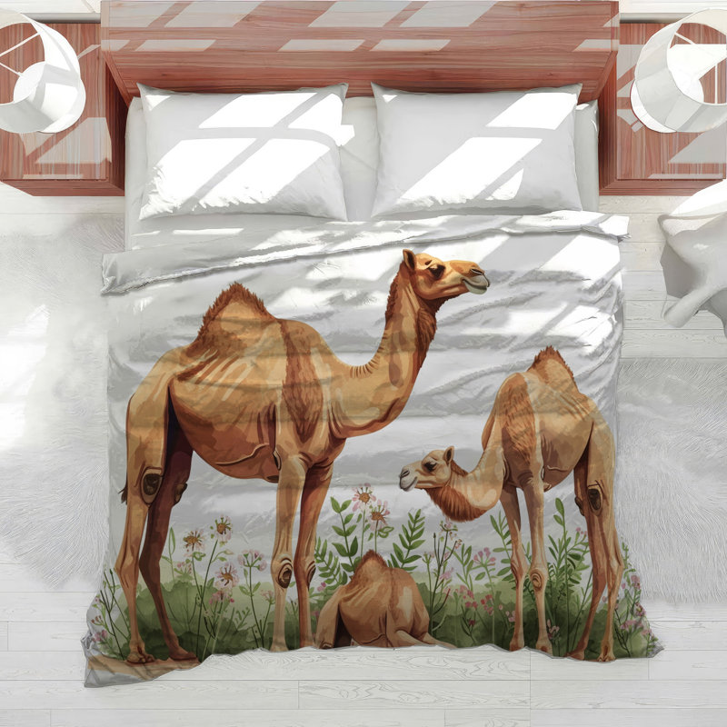 Camels Animal Microfiber Duvet Cover, Queen Duvet Cover