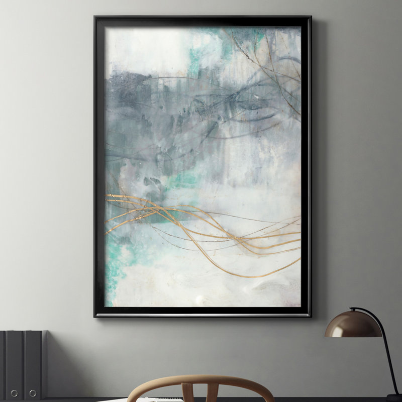 «Ondulation Oro I», reproduction d'art sur toile, H 26,5 po x l 36,5 po x P 1,5 po, Noir