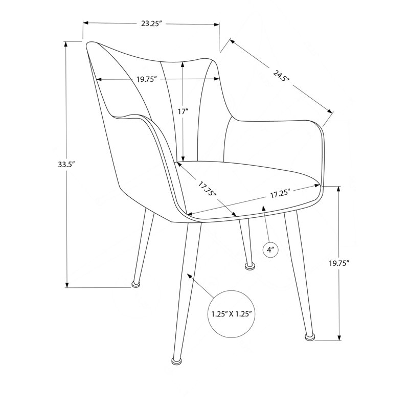 Modern Upholstered Dining Chair Set With Sturdy Construction, Grey
