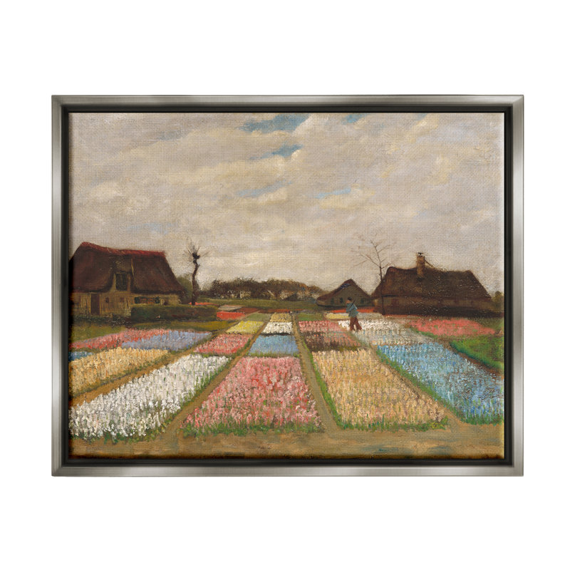 «Bulb Fields in Holland» par One1000paintings - peinture à cadre flottant sur toile, H 17 po x l 21 po x P 1,7 po