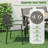 7 Pcs Outdoor Dining Set With 6 Stackable Chairs & Large Rectangle Table Garden