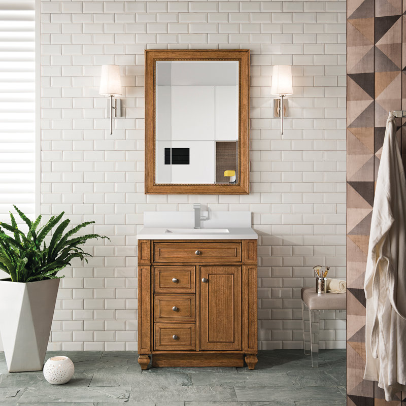 Bristol 30'' W Single Vanity, Bright White, Ethereal Noctis, 8" Widespread