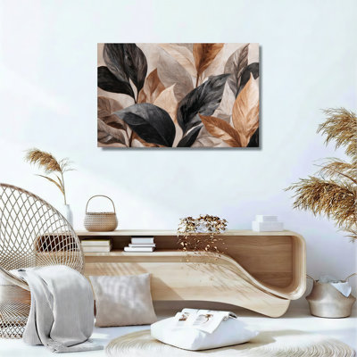Ensemble de 1 tableau sur toile à motif de feuilles