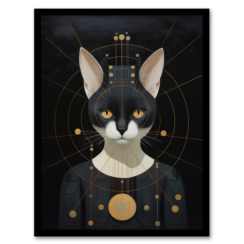 Interplanetary Cat Queen Cosmic Feline - Single Picture Frame Print