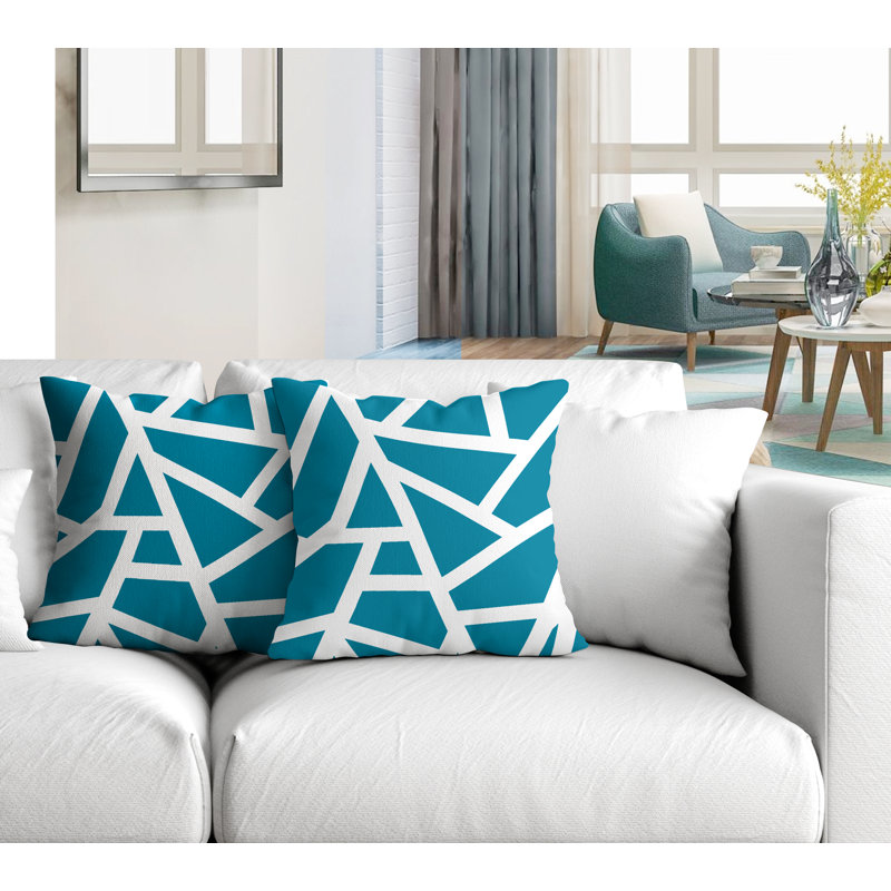Coussin Clarion, L 15 po x H 15 po, Turquoise