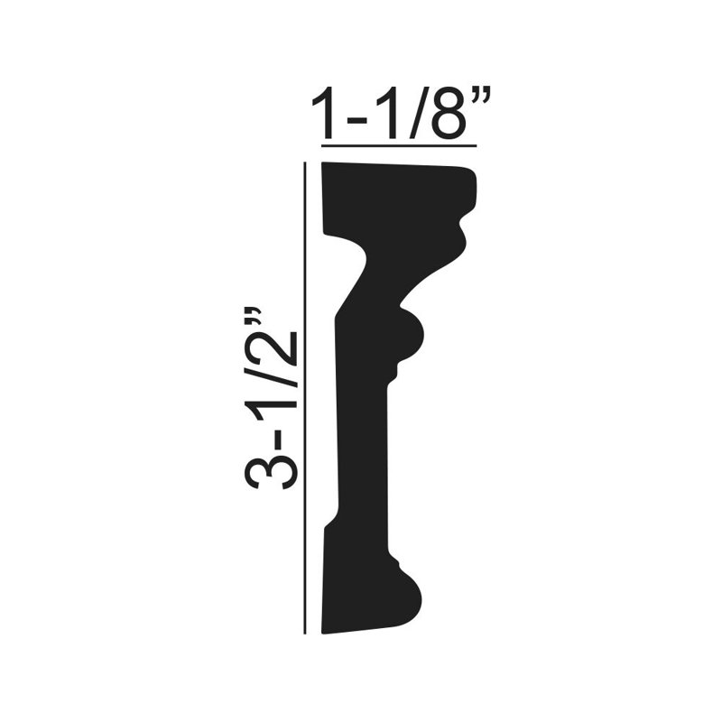 Panneau de moulage en panneau de polyuréthane long 1-1 / 8 po x 3-1 / 2 po x 6 po
