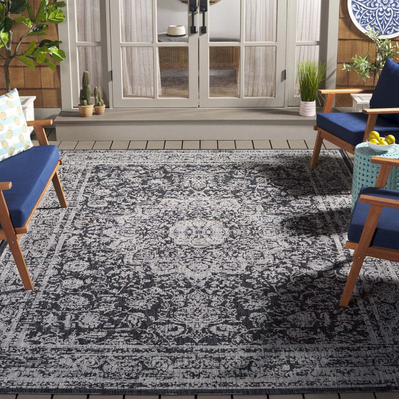 Millaray Performance Oriental Indoor/Outdoor Area Rug, Rectangle 8' x 11'