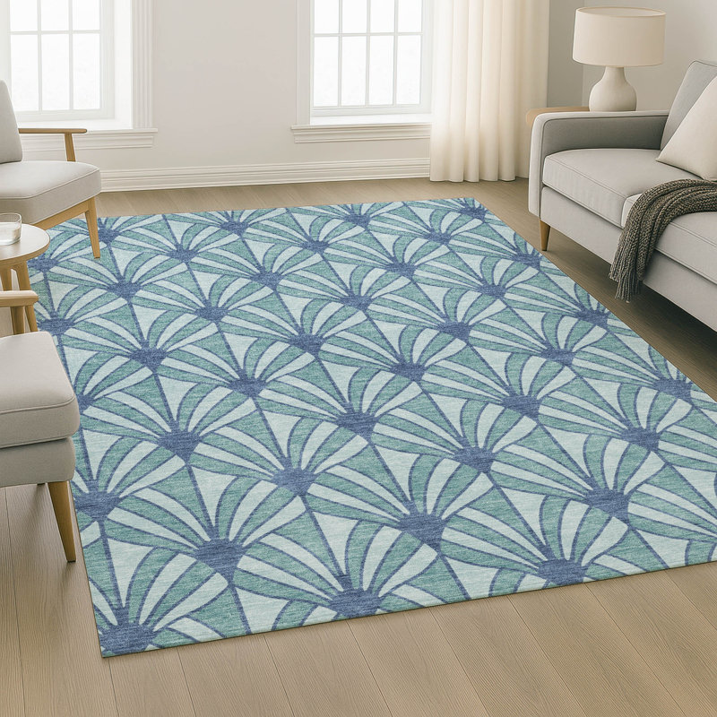 Tapis de qualité supérieure lavable à la machine Mayfield AMF2426, Teal, 3 pi x 5 pi
