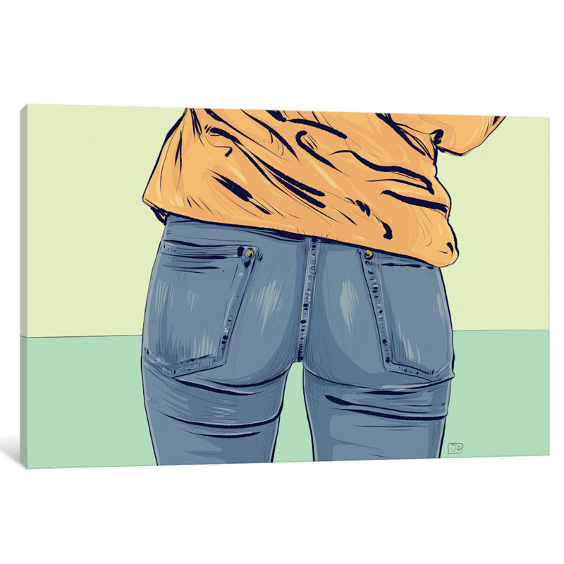 « jeans », peinture sur toile tendue, H 26 po x l 18 po x P 1,5 po
