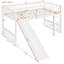 Lit mezzanine simple avec glissoire et échelle, blanc