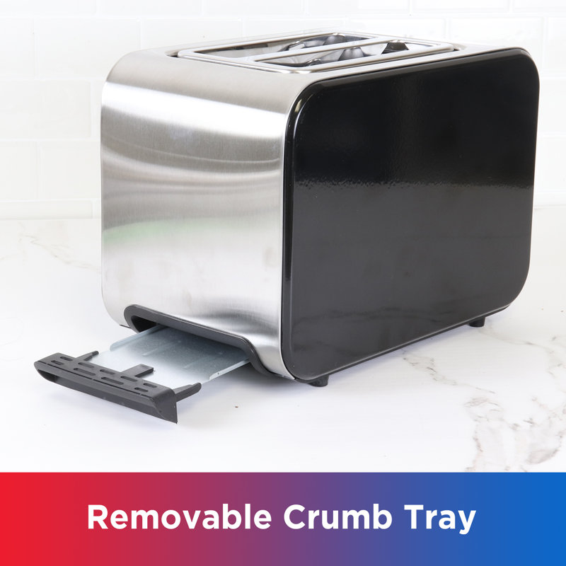 Total Chef 2 Slice Stainless Steel Toaster with Compact Wide Slot & 7 Shade Settings