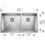 Precision 33" L x 18'' W Double Bowl Stainless Steel Undermount Kitchen Sink