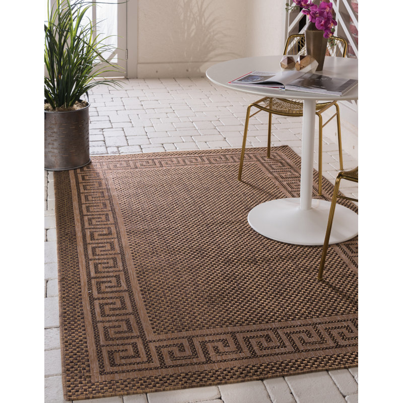 Tapis d'intérieur / extérieur brun Flint, Rectangle 7 pi 1 po x 10 pi