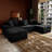Koli 132" U-shaped Sectional Couch, Compression Sofa, Black Corduroy-354913524-354913522