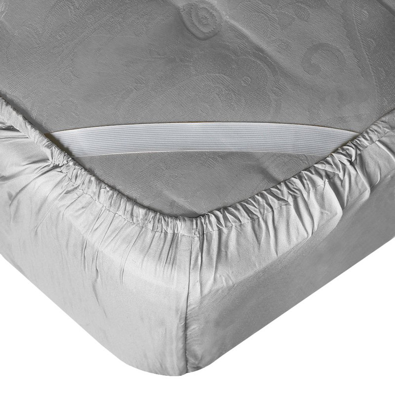Empyrean Bedding Extra Deep Pocket Solid Fitted Sheet, California King Fitted Sheet, Silver
