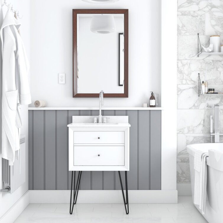 Dorel Living Tribecca 30 inch Wall Mounted Bathroom Vanity in White