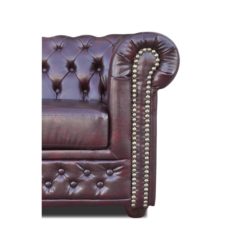 Canton Faux Leather Loveseat, Dark Brown, 3