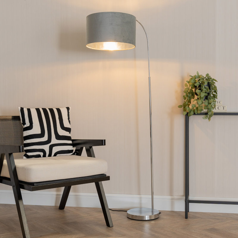 Adoria 150cm Traditional Floor Lamp, Polished, Yes, Grey