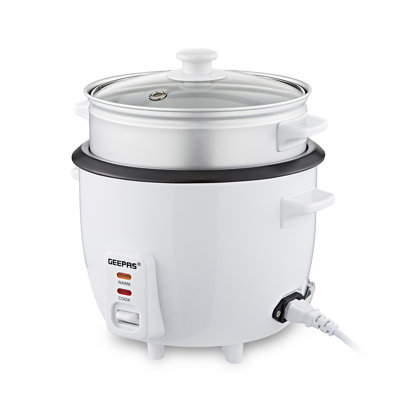 Geepas 300W Rice Cooker & Steamer with Keep Warm Function, 0.6L Automatic Cooking