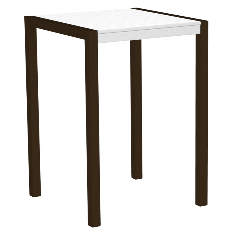 Table de bar POLYWOOD MOD 30 ", Blanc, Bronze texturé