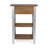 Temba Rustic Wood and Metal Side Table, 1 Drawer and 2 Shelves, Farmhouse Style with Steel Legs