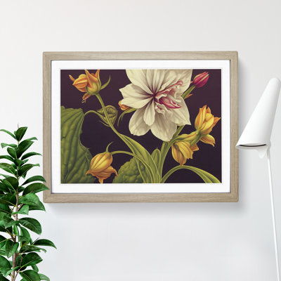 Pleasing Vintage Flowers 1 Piece Single Picture Frame Wall Art