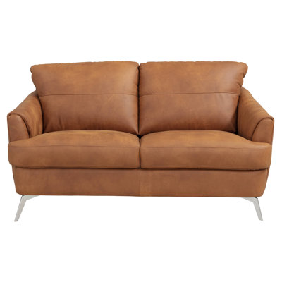Dhugan 58.6'' Leather Loveseat