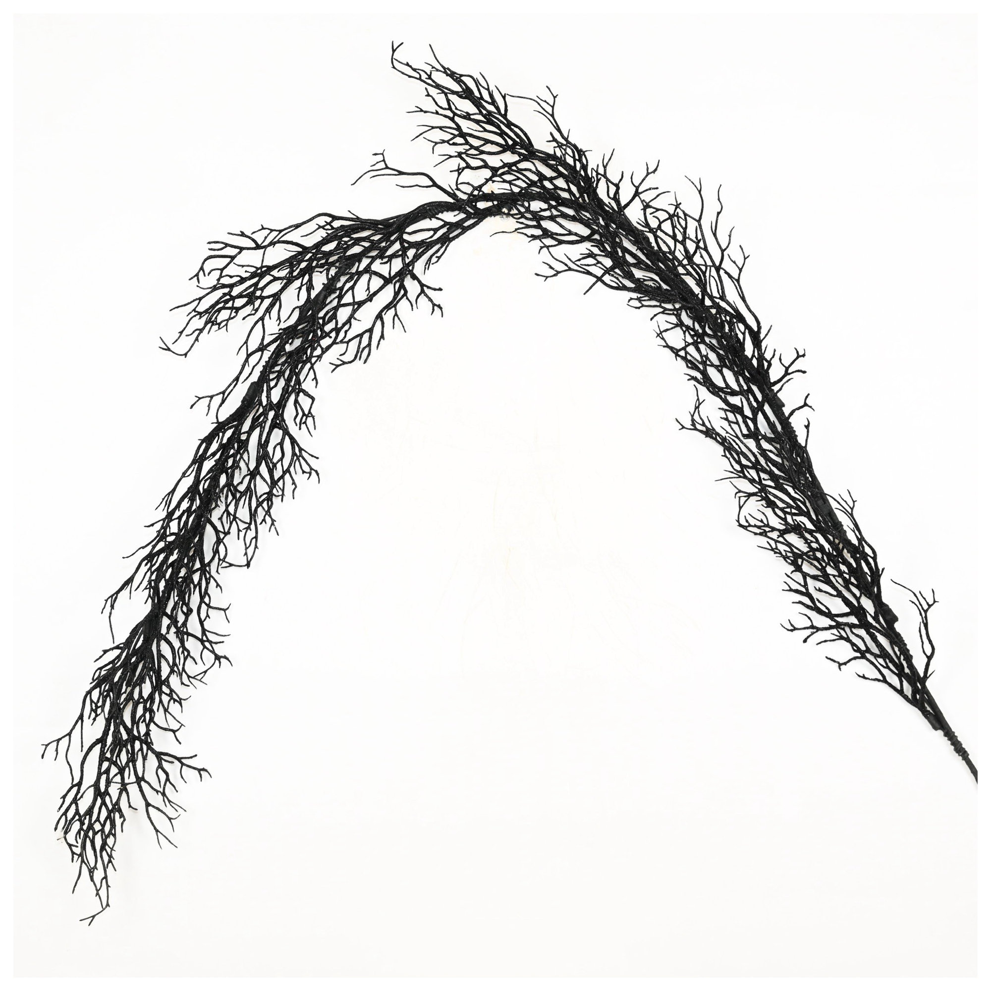 6 FT Artificial Fall Autumn Halloween Garland With Long Stem Black Branch Indoor Fireplace Mantel Wall Festival Party Decoration