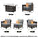 Umeh 7-Pieces Wicker Sofa Seating Group with Fire Pit Table Conversation Set