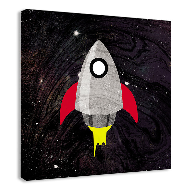 Spaceship Adventure Canvas Art, 12" H x 12" W x 1.5" D