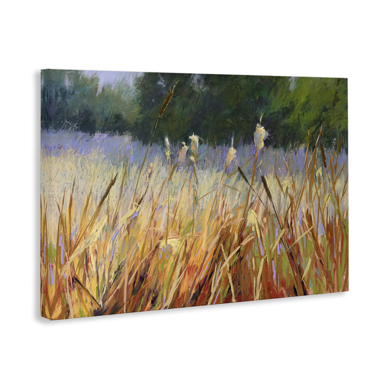 Art mural sur toile Country Reeds par Carol Strock Wasson, H 30 po x l 45 po