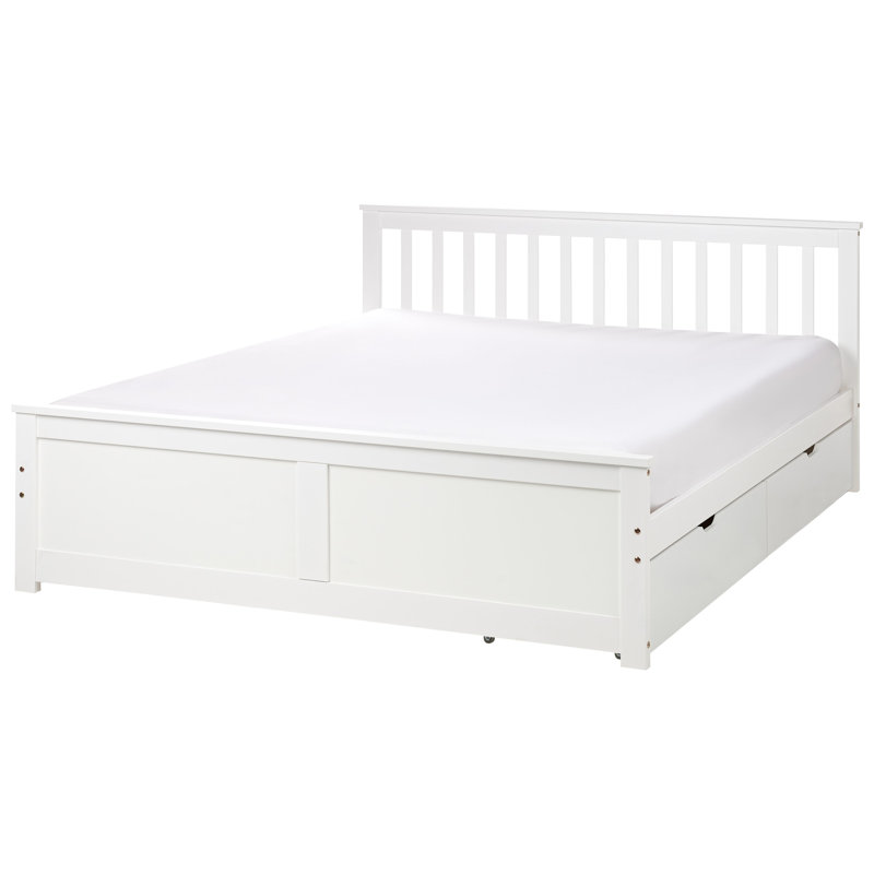 Abdurahmon Storage Bed, White, European Kingsize (160 x 200 cm)