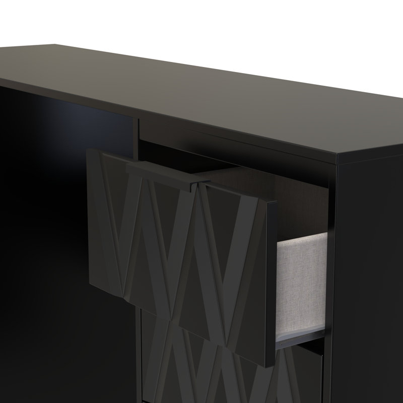 Besmir Dressing Table, Deep Black/Black