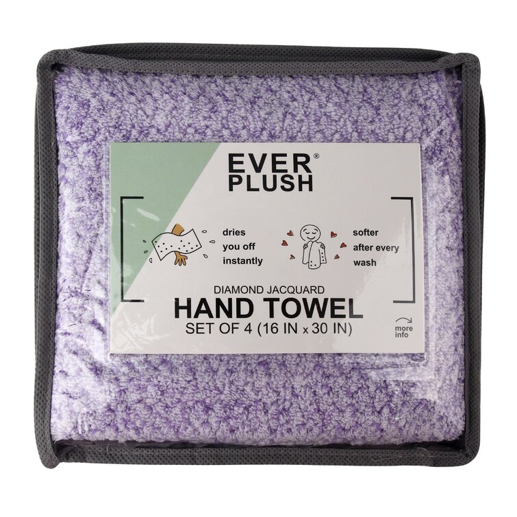 Everplush Diamond Jacquard Washcloth 6 Piece in Lavender