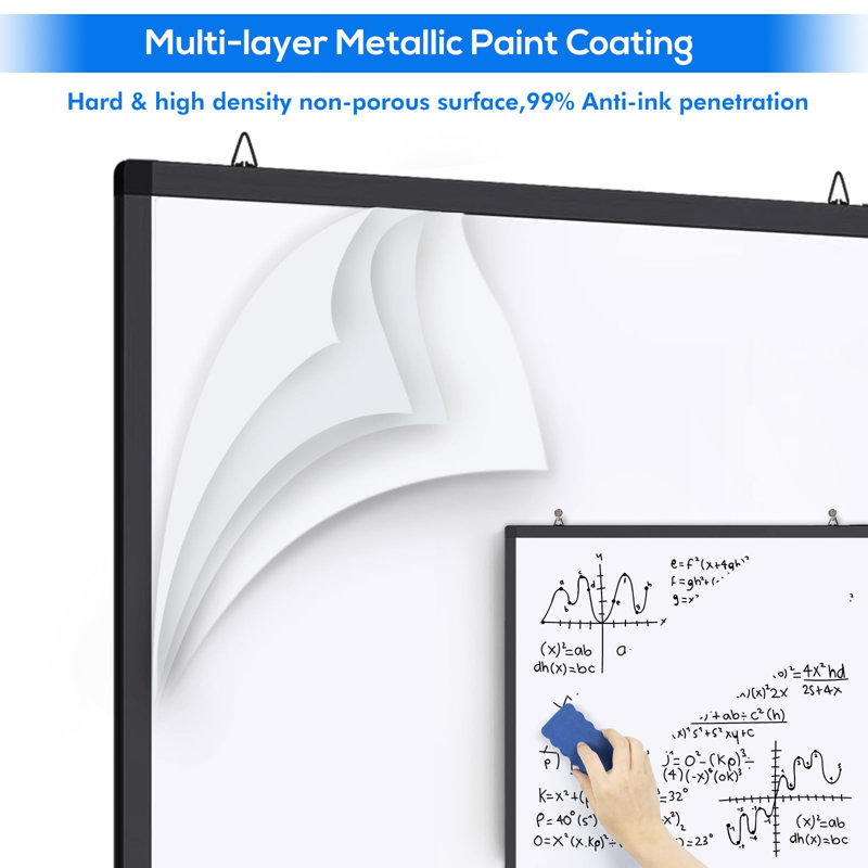 60" x 36" Wall-Mounted Whiteboard Magnetic Dry Erase Board